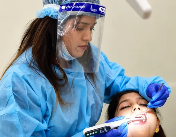 Instrument tray prepared for a root canal appointment
